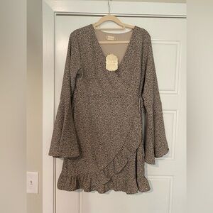 Altar'd State Long Sleeve Leopard Print Dress NWT